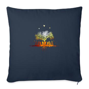 sunshinetown - Housse de coussin décorative 45 x 45 cm - bleu marine - Devant
