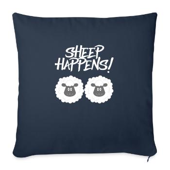 Sheep / Farm: Sheep Happens! - Sofa pillowcase 17,3'' x 17,3'' (45 x 45 cm) - navy - Front