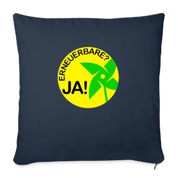 erneuerbare? ja! (rund) - Sofakissenbezug 45 x 45 cm - Navy - Vorne