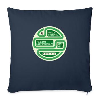 Vignette automobile 1972 - Housse de coussin décorative 45 x 45 cm - bleu marine - Devant