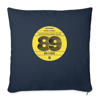 Vignette automobile 1989 - Housse de coussin décorative 45 x 45 cm - bleu marine - Devant