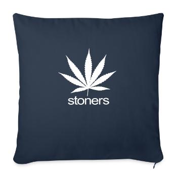 Hanfblatt Stoners 420 Weed Kiffer Geschenk - Sofakissenbezug 45 x 45 cm - Navy - Vorne