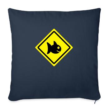 fish roadsign - Sofakissenbezug 45 x 45 cm - Navy - Vorne