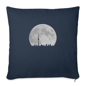 Berlin skyline in front of moon Fernsehturm - Sofa pillowcase 17,3'' x 17,3'' (45 x 45 cm) - navy - Front