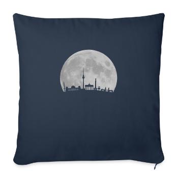 Berlin skyline in front of moon TV Tower Bundestag - Sofa pillowcase 17,3'' x 17,3'' (45 x 45 cm) - navy - Front