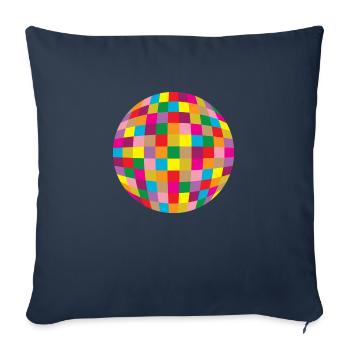 Boule disco - Housse de coussin décorative 45 x 45 cm - bleu marine - Devant