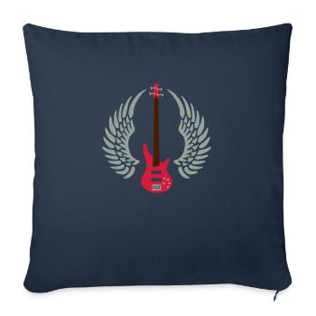 bass_guitar_072011_a_3c - Housse de coussin décorative 45 x 45 cm - bleu marine - Devant