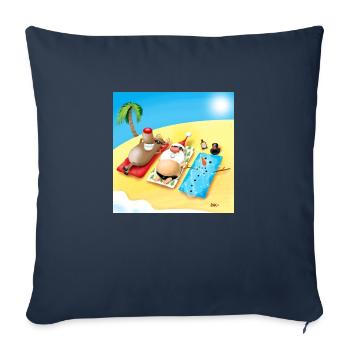 Père Plage - Housse de coussin décorative 45 x 45 cm - bleu marine - Devant