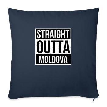 Straight Outta Moldavie! - Housse de coussin décorative 45 x 45 cm - bleu marine - Devant