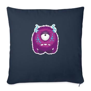 Sweet little Monster triste - Housse de coussin décorative 45 x 45 cm - bleu marine - Devant