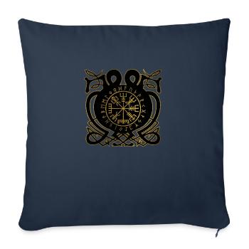 Vegvisir - Viking Navigation Compass - Sofa pillowcase 17,3'' x 17,3'' (45 x 45 cm) - navy - Front