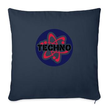 Techno__V006 - Housse de coussin décorative 45 x 45 cm - bleu marine - Devant