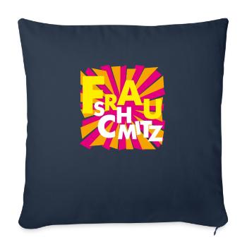 Mme Schmitz - Housse de coussin décorative 45 x 45 cm - bleu marine - Devant