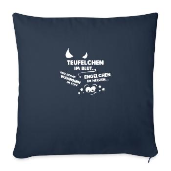 Teufelchen im Blut - Sofakissenbezug 45 x 45 cm - Navy - Vorne
