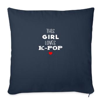 Funny Kpop Kdrama gift, K-pop K-drama Korea - Sofa pillowcase 17,3'' x 17,3'' (45 x 45 cm) - navy - Front