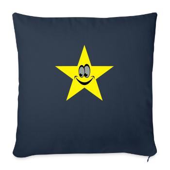 star smiley - Sofa pillowcase 17,3'' x 17,3'' (45 x 45 cm) - navy - Front