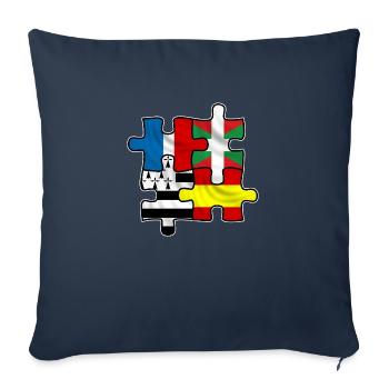 puzzle euskadi breizh - Housse de coussin décorative 45 x 45 cm - bleu marine - Devant