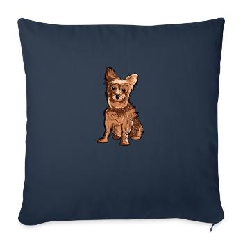Yorkshire Picture Illustration Graphic - Housse de coussin décorative 45 x 45 cm - bleu marine - Devant
