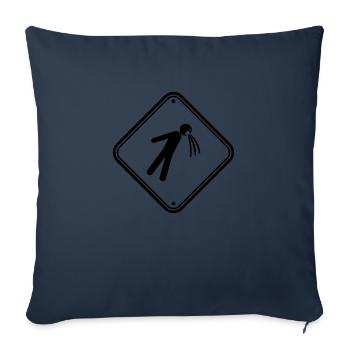 shield caution note vomit vomit - Sofa pillowcase 17,3'' x 17,3'' (45 x 45 cm) - navy - Front