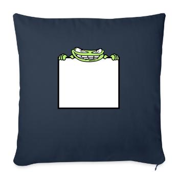 bouclier de grenouille cacher texte de texte écrire mau - Housse de coussin décorative 45 x 45 cm - bleu marine - Devant