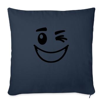 casual_smiley_1__f1 - Housse de coussin décorative 45 x 45 cm - bleu marine - Devant