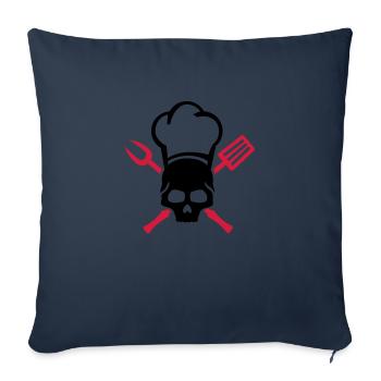 grillen__totenkopf_skull_2__f2 - Sofa pillowcase 17,3'' x 17,3'' (45 x 45 cm) - navy - Front