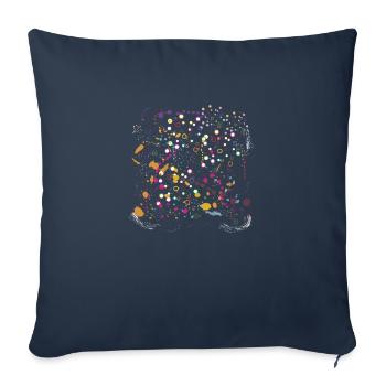 paint splash - Sofa pillowcase 17,3'' x 17,3'' (45 x 45 cm) - navy - Front