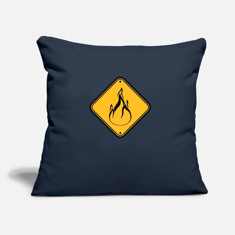 note bouclier mise en garde mise en garde mise en garde risque feu Housse de coussin décorative 45 x 45 cm