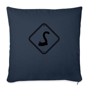 serpent aveugle attention prudence attention h - Housse de coussin décorative 45 x 45 cm - bleu marine - Devant