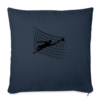 design net pattern goalkeeper goalkeeper holding fussba - Sofa pillowcase 17,3'' x 17,3'' (45 x 45 cm) - navy - Front