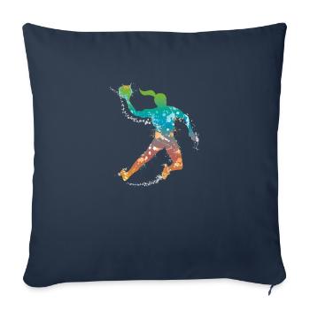 féminin de handball de - Housse de coussin décorative 45 x 45 cm - bleu marine - Devant