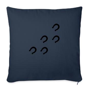 Fer à cheval - Housse de coussin décorative 45 x 45 cm - bleu marine - Devant