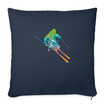 ski masculin de - Housse de coussin décorative 45 x 45 cm - bleu marine - Devant