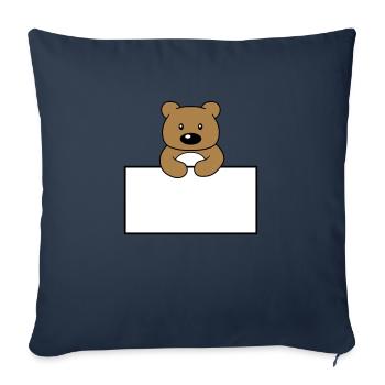 name shield frame text write teddy grizzly ba - Sofa pillowcase 17,3'' x 17,3'' (45 x 45 cm) - navy - Front