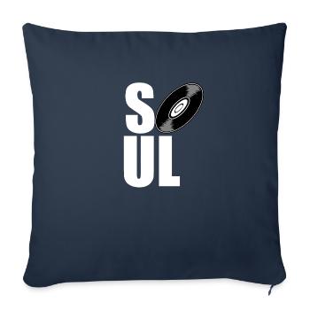 soul - musique - Housse de coussin décorative 45 x 45 cm - bleu marine - Devant