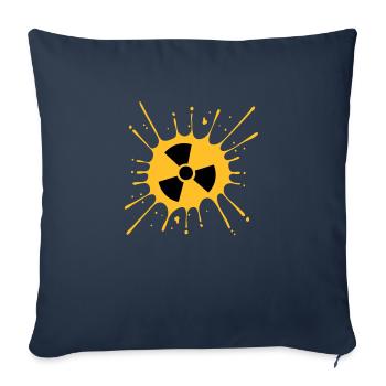 atomic symbol radioactive warning caution note - Sofa pillowcase 17,3'' x 17,3'' (45 x 45 cm) - navy - Front