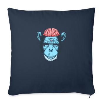 Cerveau de chimpanzé - Housse de coussin décorative 45 x 45 cm - bleu marine - Devant