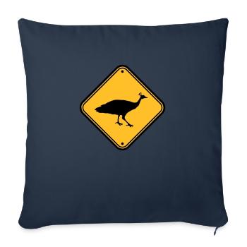 Bouclier Danger Attention Attention Remarque Zone - Housse de coussin décorative 45 x 45 cm - bleu marine - Devant