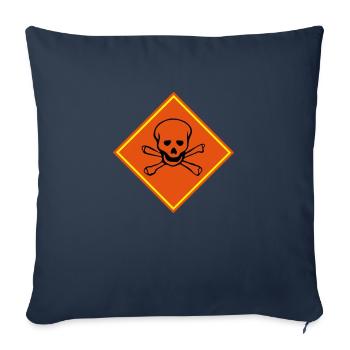 skull_sign_vec_3 fr - Housse de coussin décorative 45 x 45 cm - bleu marine - Devant