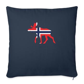 Moose Norway flag - Sofa pillowcase 17,3'' x 17,3'' (45 x 45 cm) - navy - Front