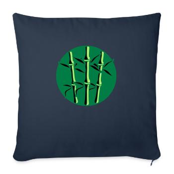 kreis rund logo 3 bambus pflanzen viele stamm baum - Sofakissenbezug 45 x 45 cm - Navy - Vorne