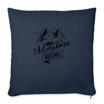 L'aventure commence en disant, cite, aventure - Housse de coussin décorative 45 x 45 cm - bleu marine - Devant