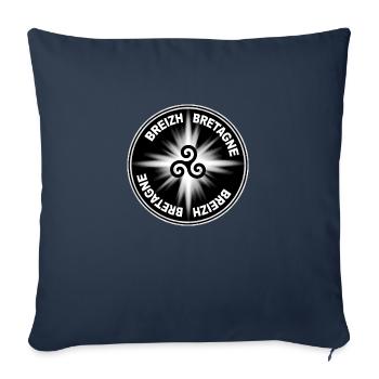 Bretagne - Breizh 21 - Housse de coussin décorative 45 x 45 cm - bleu marine - Devant