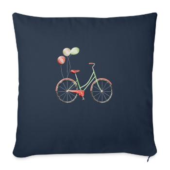 Bicycle vintage balloons - Sofa pillowcase 17,3'' x 17,3'' (45 x 45 cm) - navy - Front