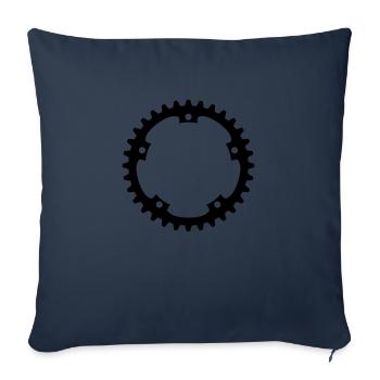 vélo mécanique pignon mécanique rond dentelé - Housse de coussin décorative 45 x 45 cm - bleu marine - Devant