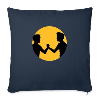 sonne kreis rund 2 freunde team paar brueder hands - Sofakissenbezug 45 x 45 cm - Navy - Vorne