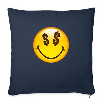 Smiley Dollar Signs - Housse de coussin décorative 45 x 45 cm - bleu marine - Devant