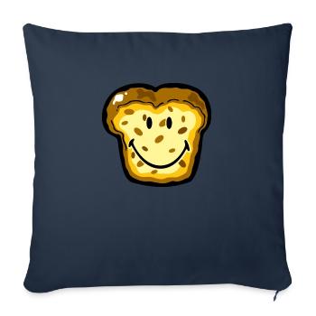 Smiley Bread - Housse de coussin décorative 45 x 45 cm - bleu marine - Devant