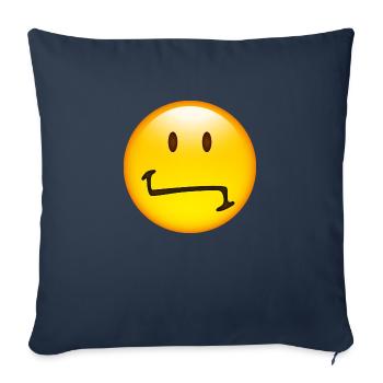 Smiley Indifferent - Housse de coussin décorative 45 x 45 cm - bleu marine - Devant