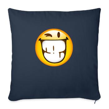 Smiley Big Happy - Sofa pillowcase 17,3'' x 17,3'' (45 x 45 cm) - navy - Front